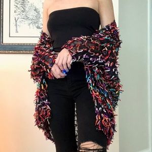 RARE Vintage Oscar de la Renta Rainbow Silk Coat